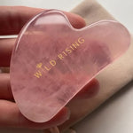 video of a rose quartz gua sha