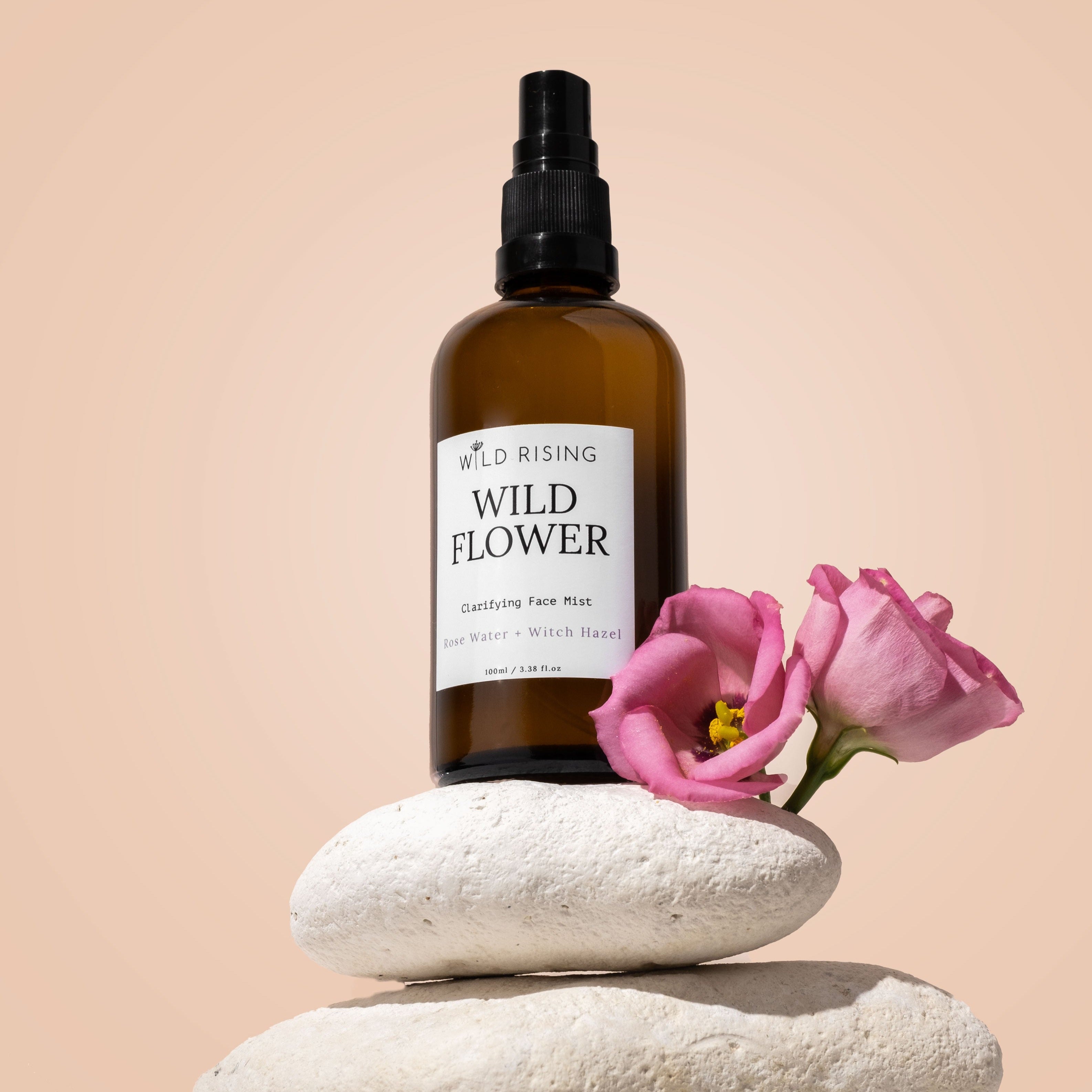 wild flower organic rose water with witch hazel