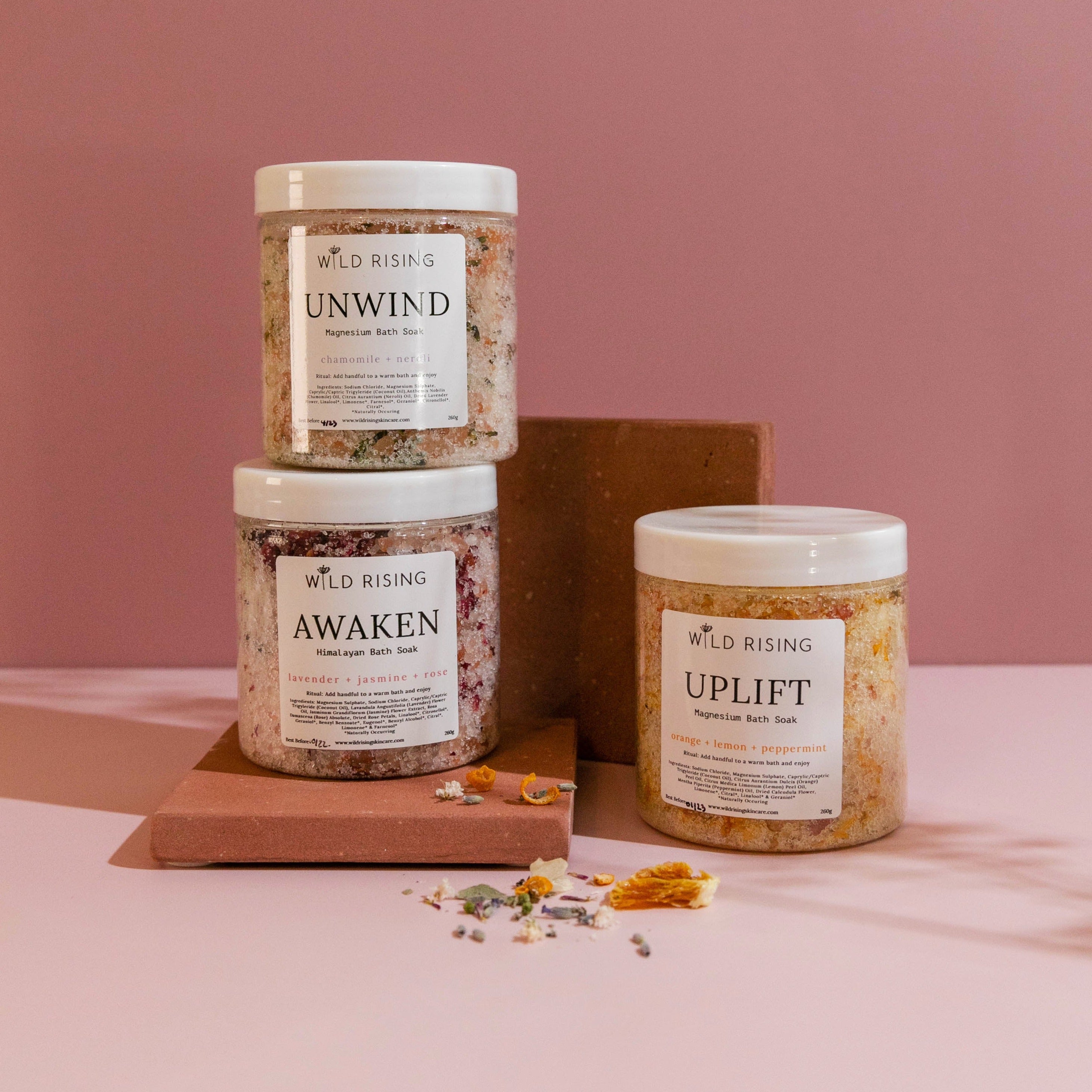wild rising bath salt soak natural skincare made in devon lavender jasmine rose