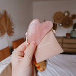Rose Quartz Gua Sha Massage Face Tool. Natural, Organic, Vegan and Cruelty-Free Skincare made in Devon.