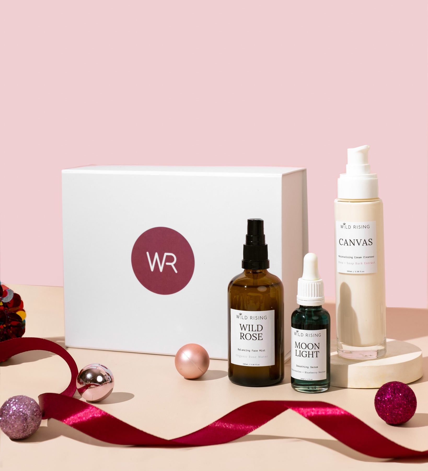 skincare lovers gift set canvas cream cleanser wild rose toner moonlight face oil christmas