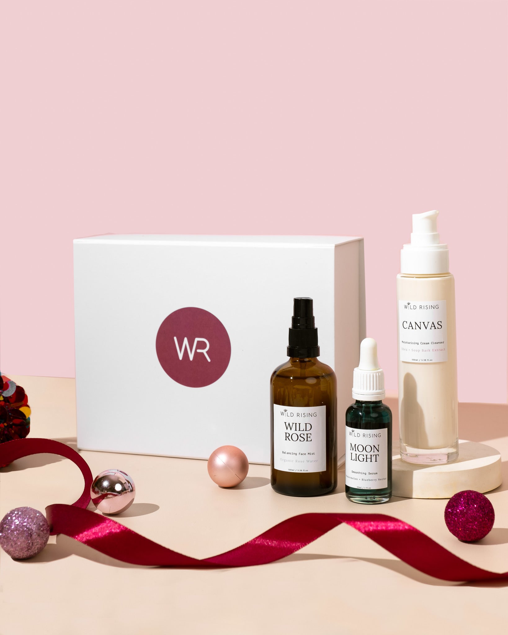 skincare lovers gift set canvas cream cleanser wild rose toner moonlight face oil christmas