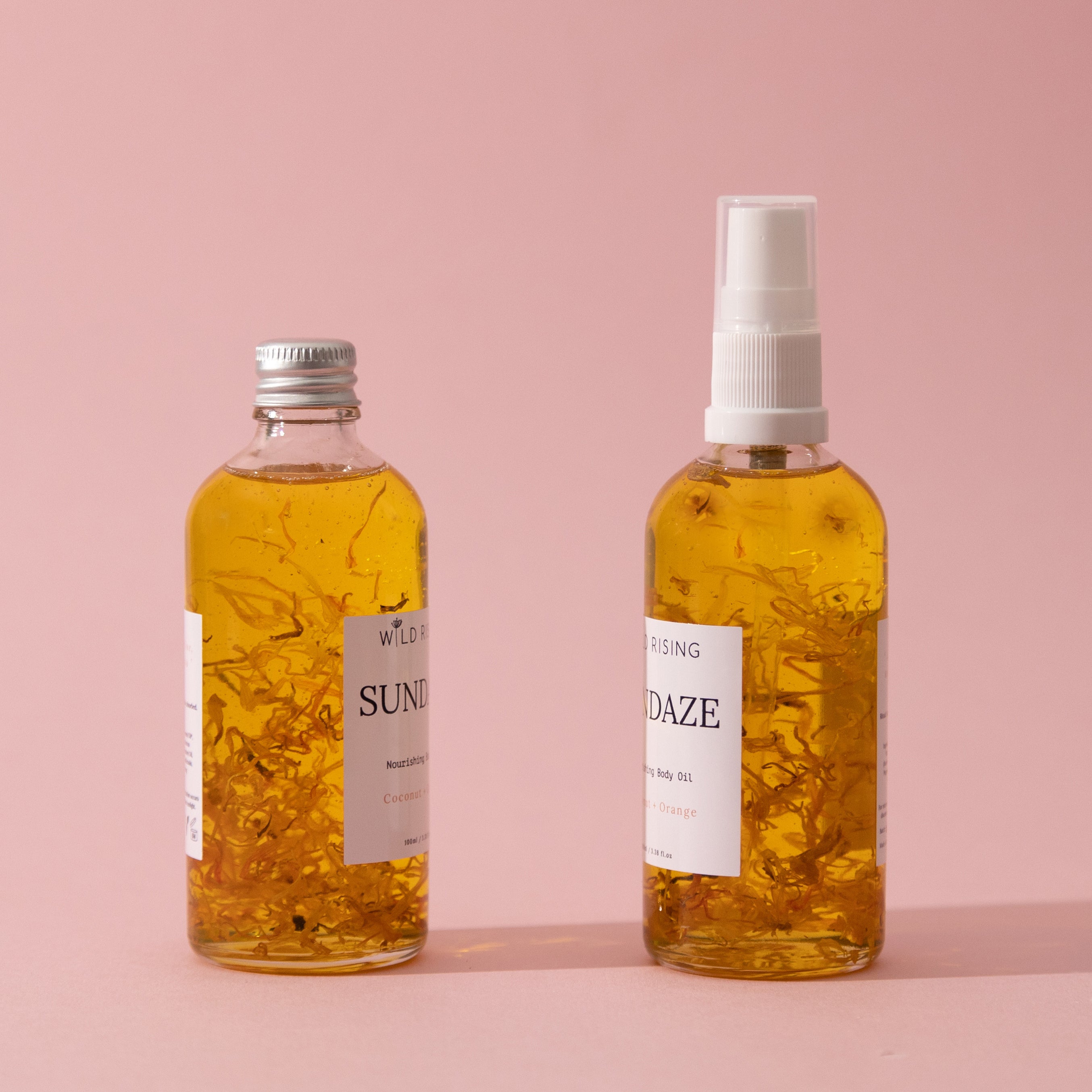 sundaze body oil refill duos facing each other