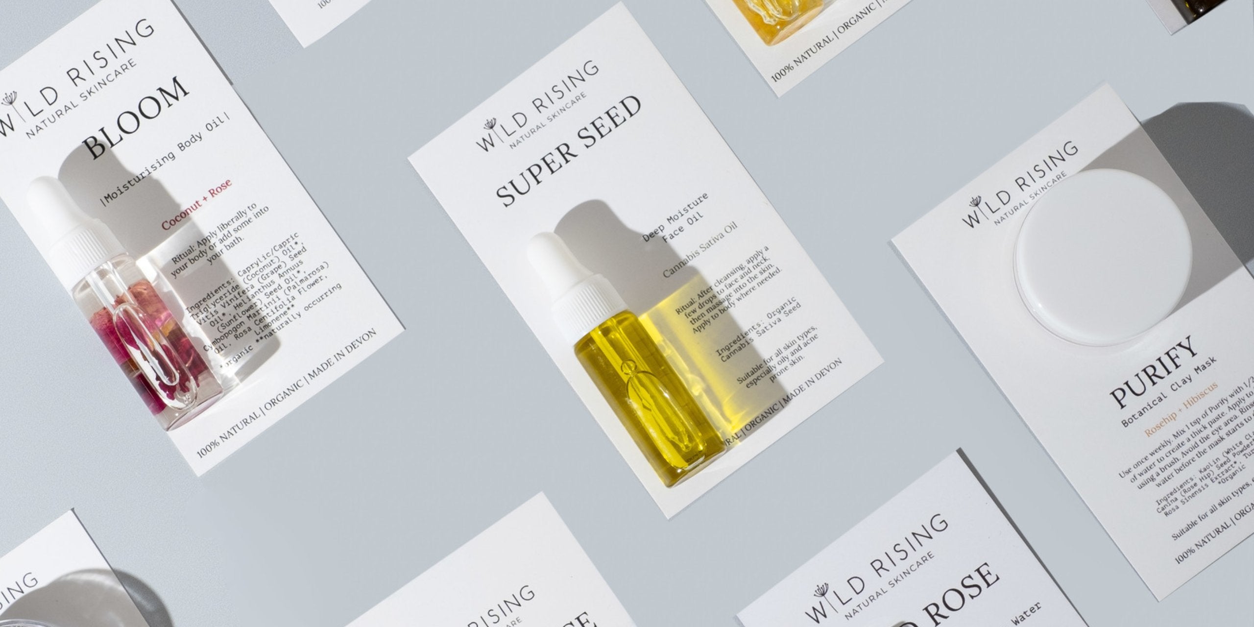 Wild Rising Natural Skincare Travel-Size and Mini products.