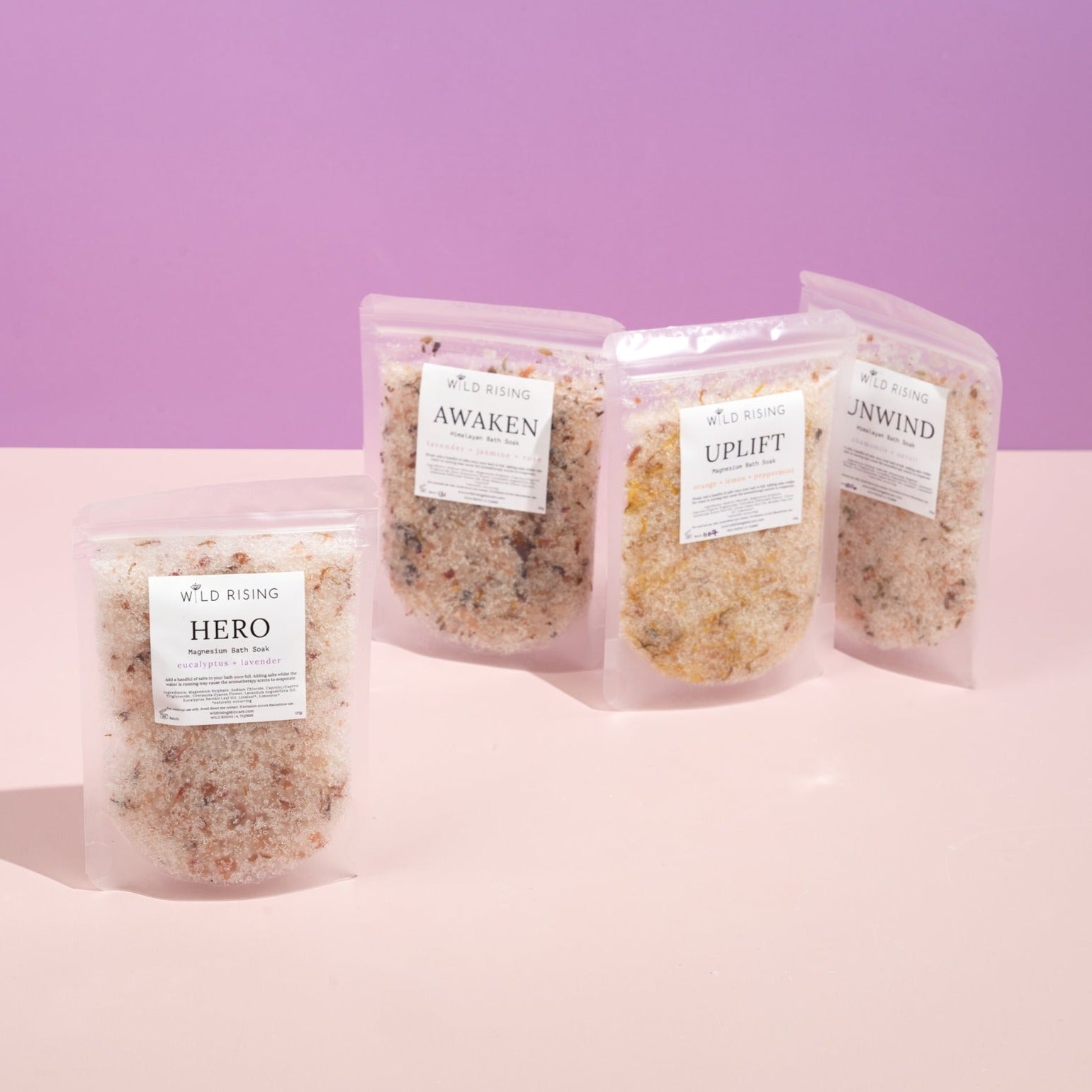 wild rising bath salt collection