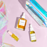 wlld rising oil be your best self skincare beauty gift set including a hair oil, lip oil and natural face oil.