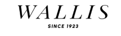 The text 'WALLIS' in large black serif letters with 'SINCE 1923' underneath, on a plain white background.