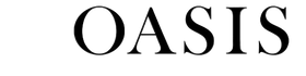 The word 'OASIS' is shown in large black serif letters on a plain white background.