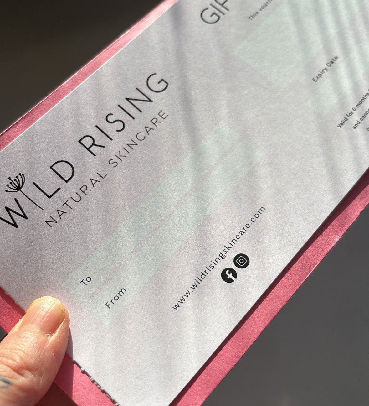 wild rising natural skincare gift voucher