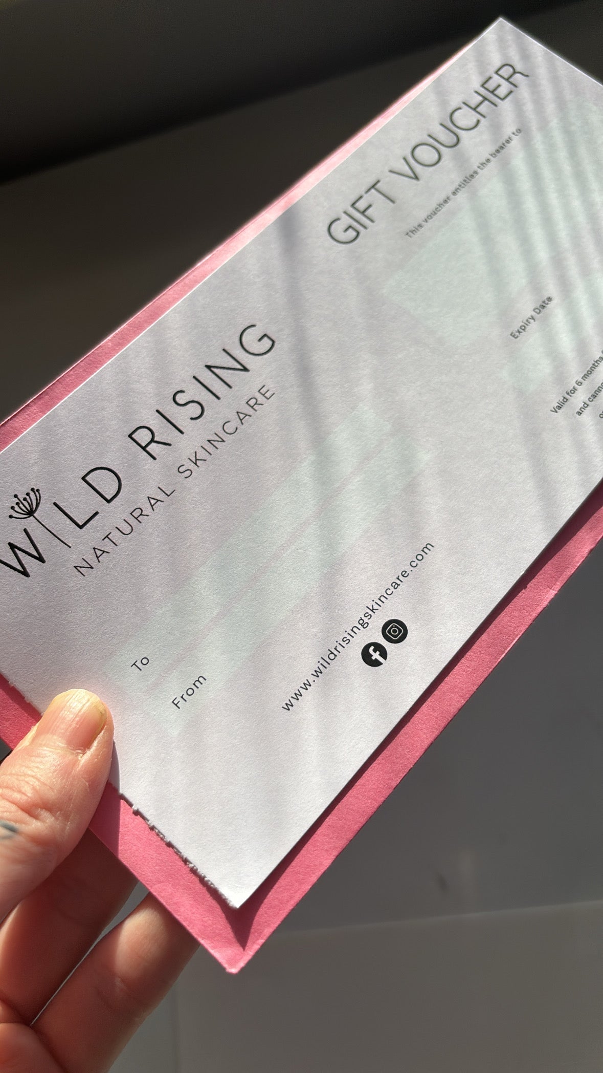 wild rising natural skincare gift voucher