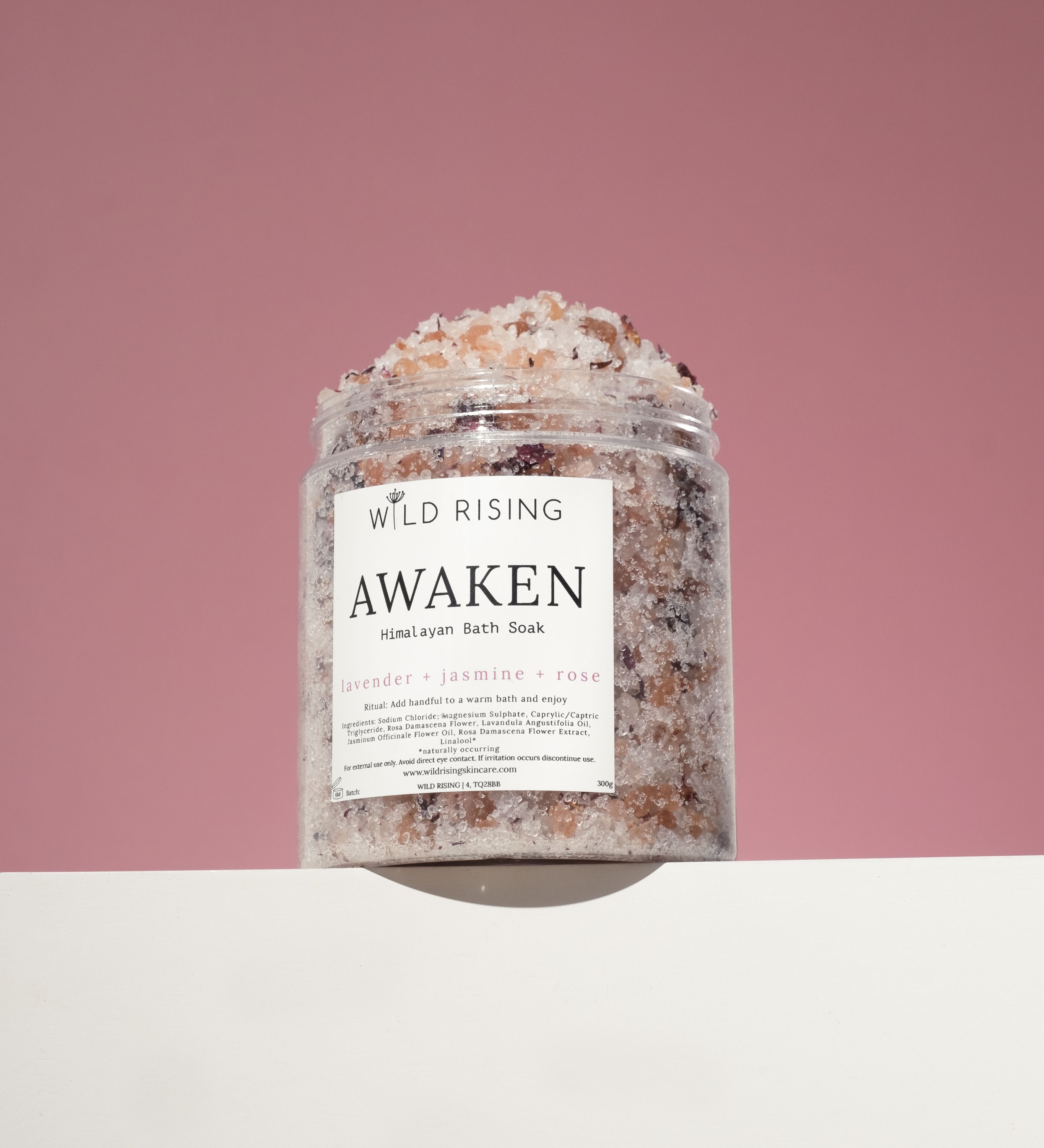 wild rising bath salt soak natural skincare  made in devon lavender jasmine rose