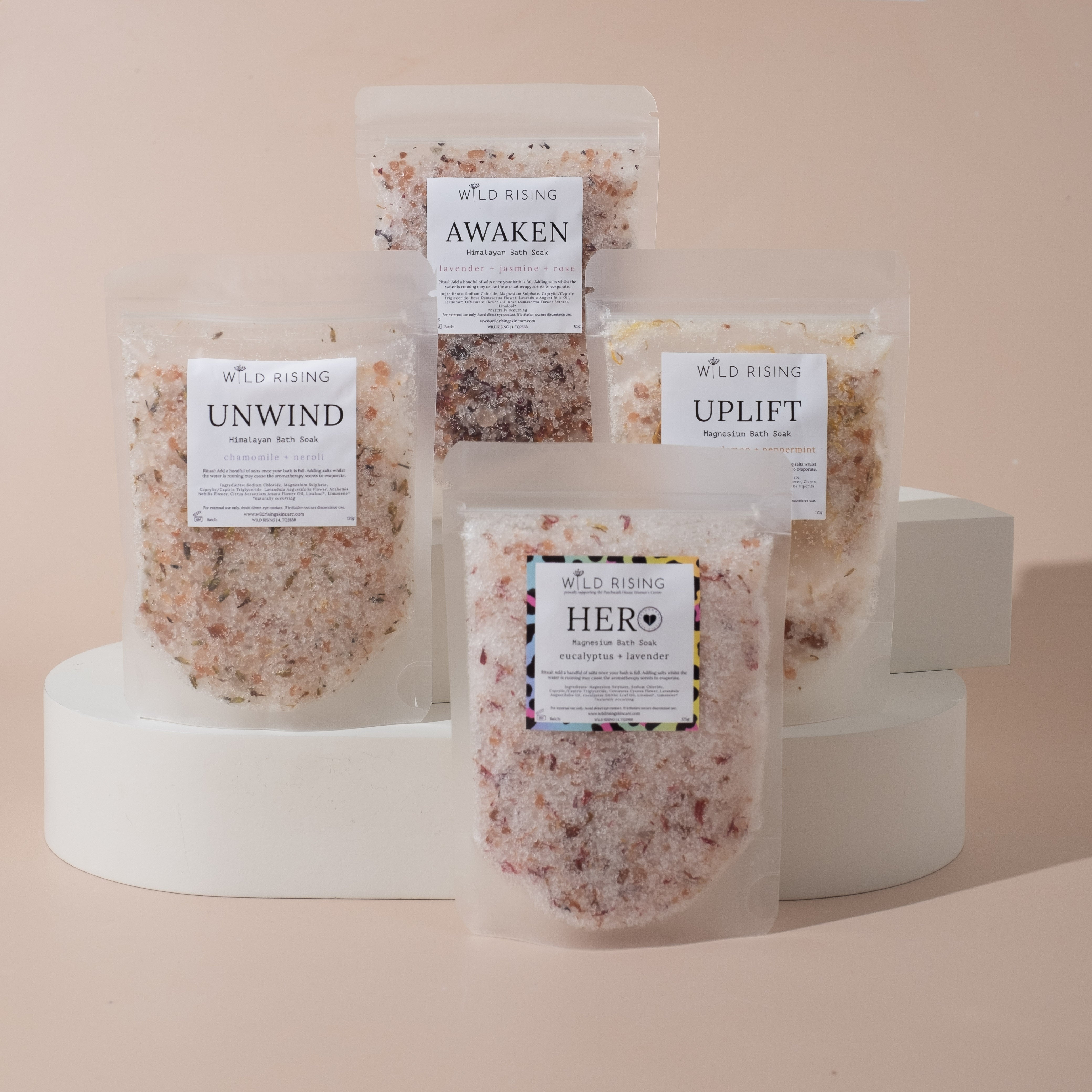 wild rising skincare natural bath salt collection