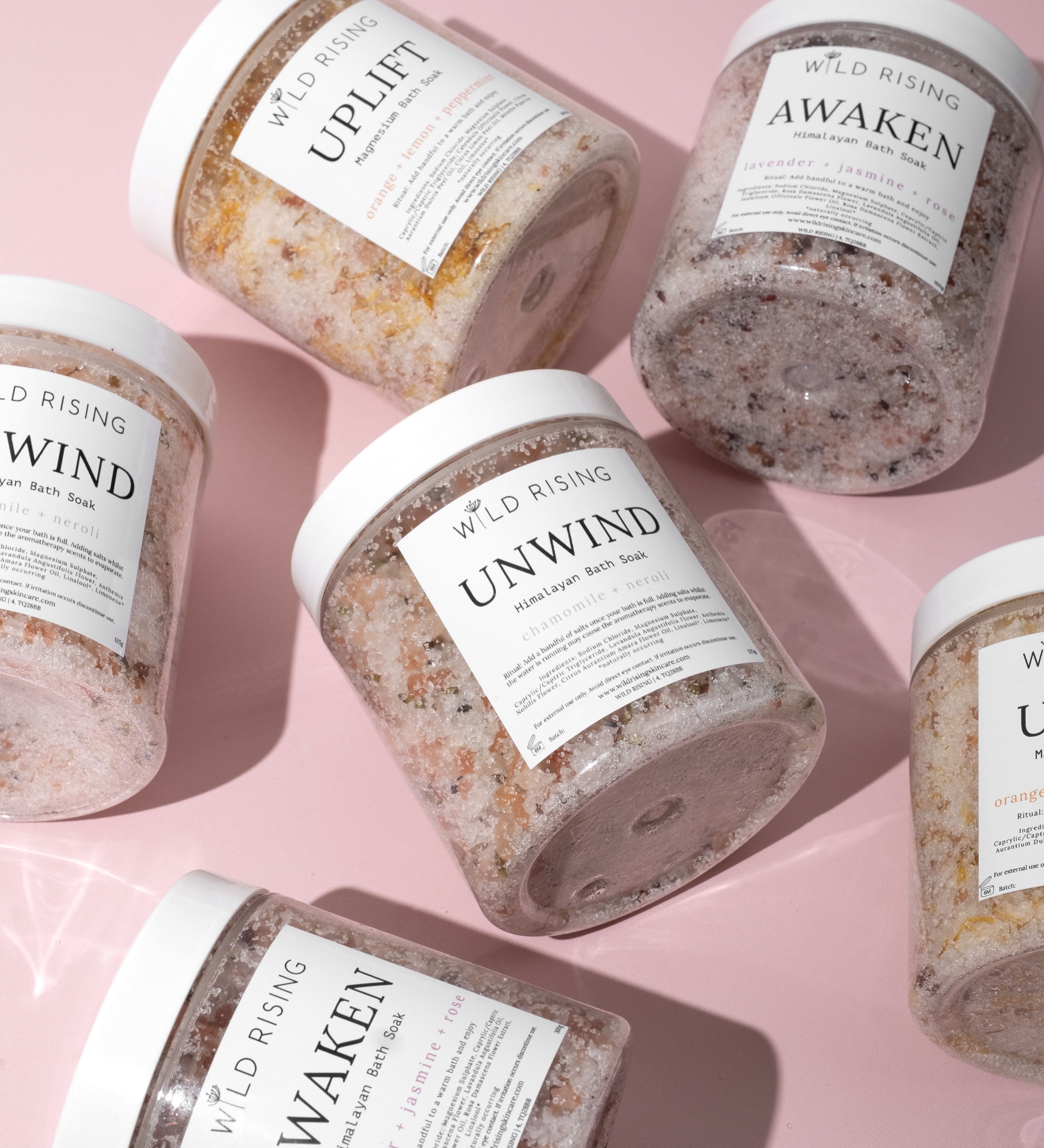 wild rising skincare natural bath salt collection