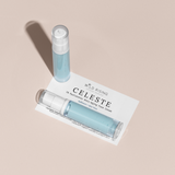 one small bottles of 'Celeste' face cream on a beige background