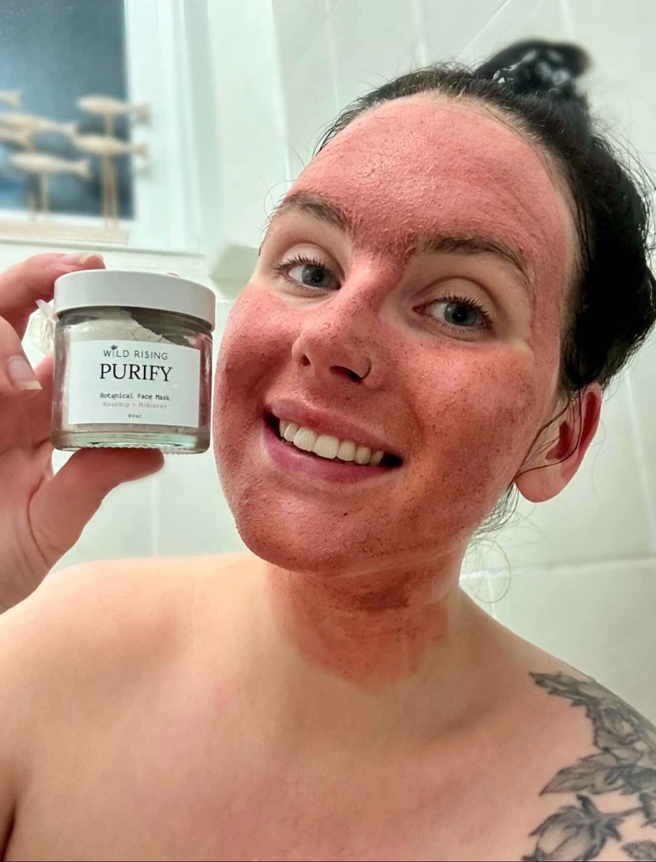 Purify - Hibiscus & Rose Hip Clay Mask – Wild Rising Skincare