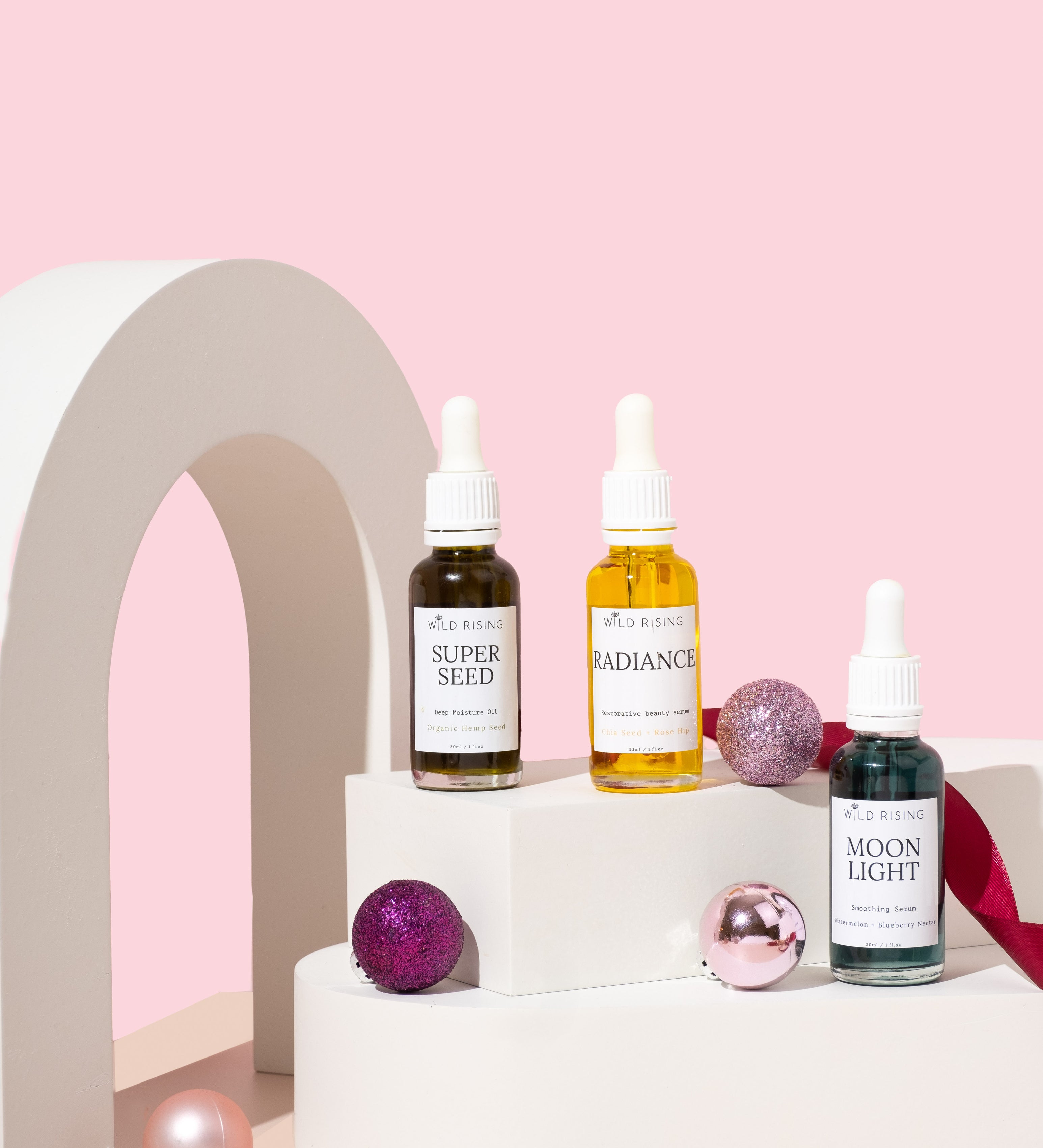 wild Rising Christmas skin food discovery face oil set 