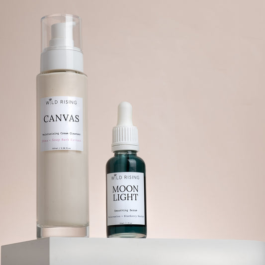 canvas cream cleanser and moonlight smoothing serum
