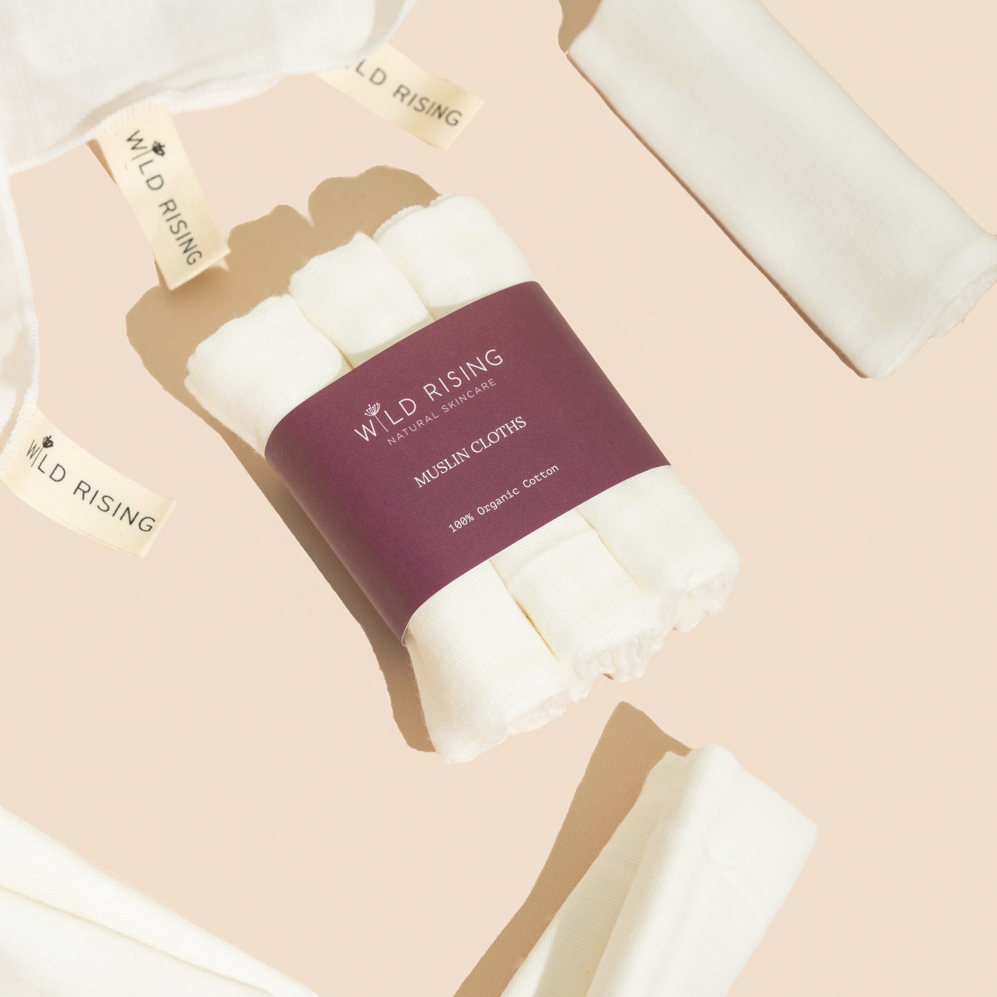 Wild Rising Skincare Cleansing Muslin Cloths