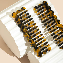Wild Rising Skincare Tortoise Shell Wide Tooth Detangling Comb flat lay