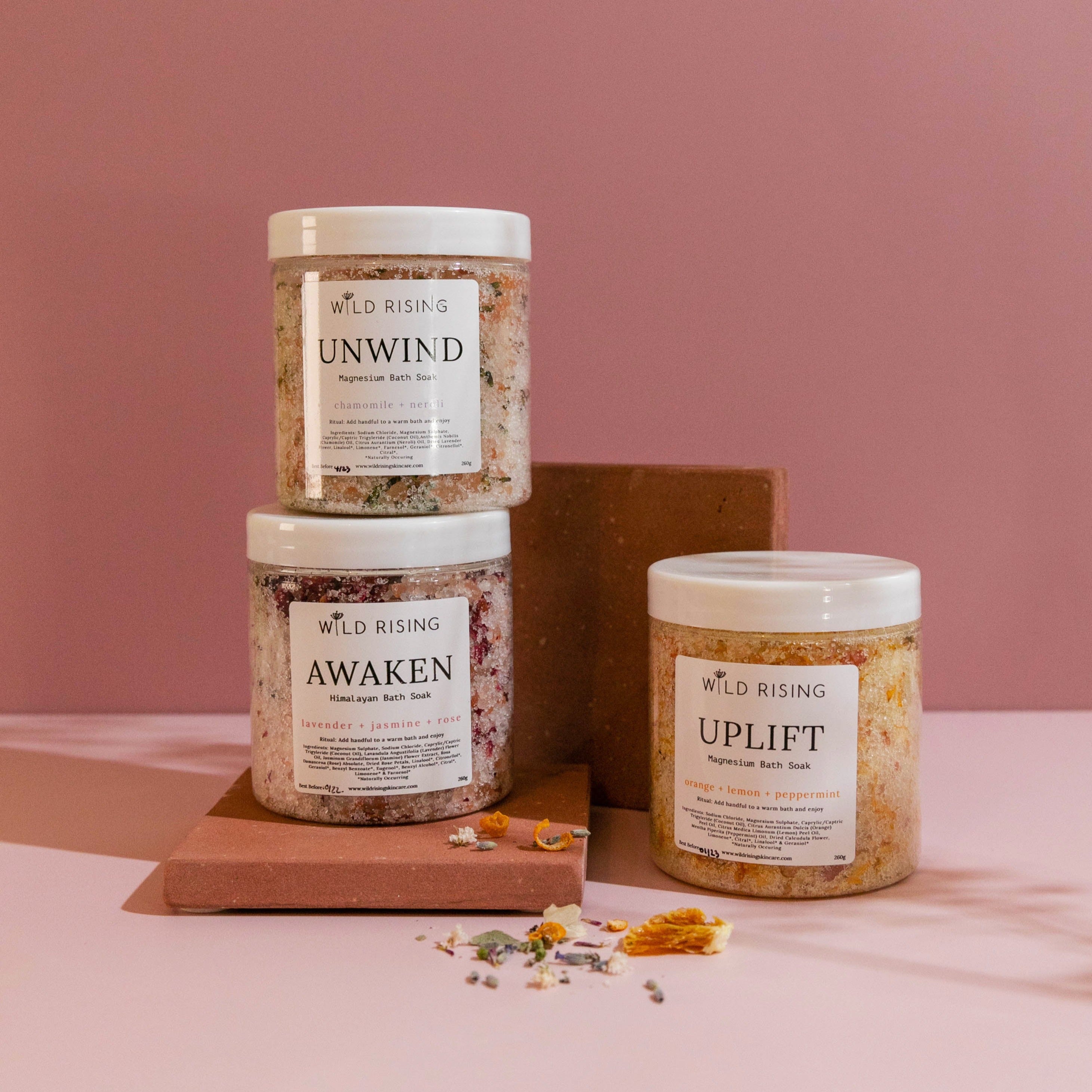 Bath salt soak chamomile & Neroli. Natural, Organic, Vegan, Cruelty-Free Skincare made in Devon.