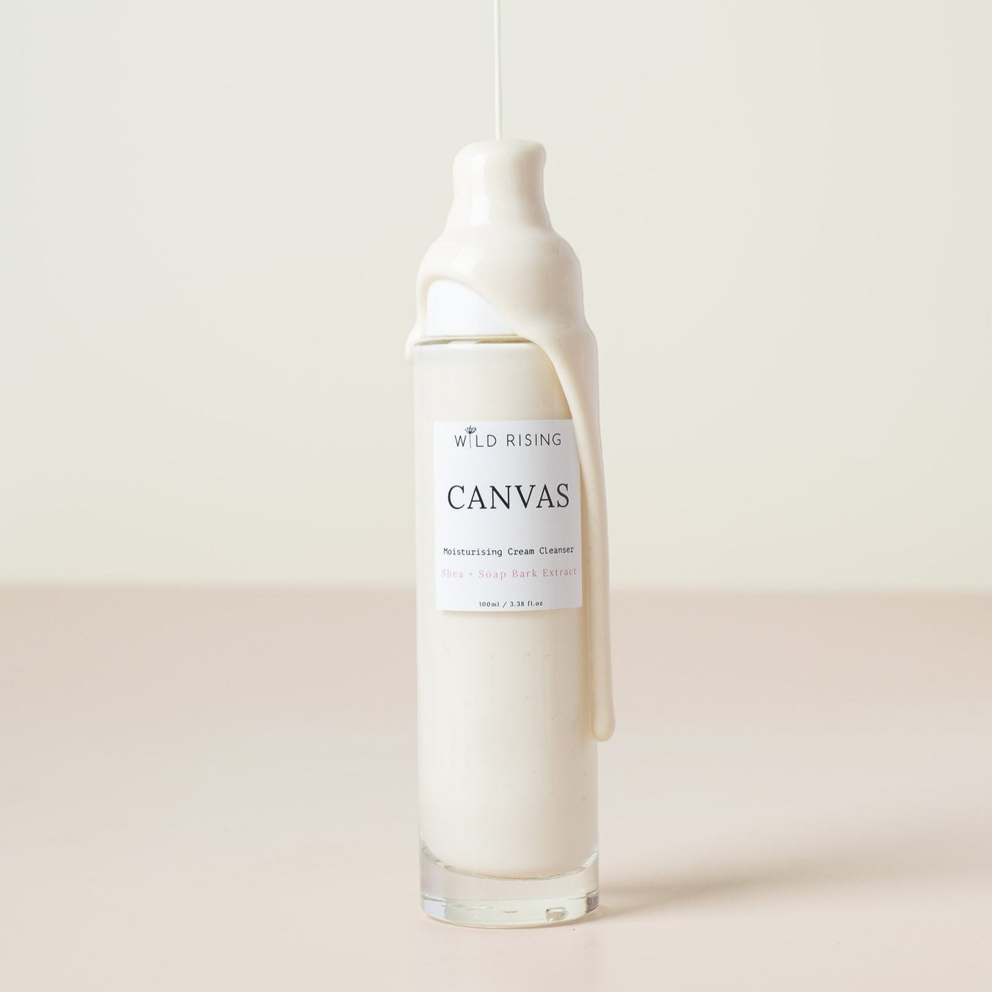 cream cleanser canvas with drip