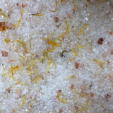 Orange, Lemon and Peppermint bath salts. Made with a blend of pink himalyan salt and epsom salt