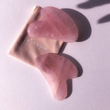 wild rising rose quartz gua sha with pouch